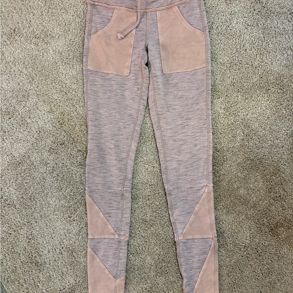 Free People Pink and Gray Jogger Pants